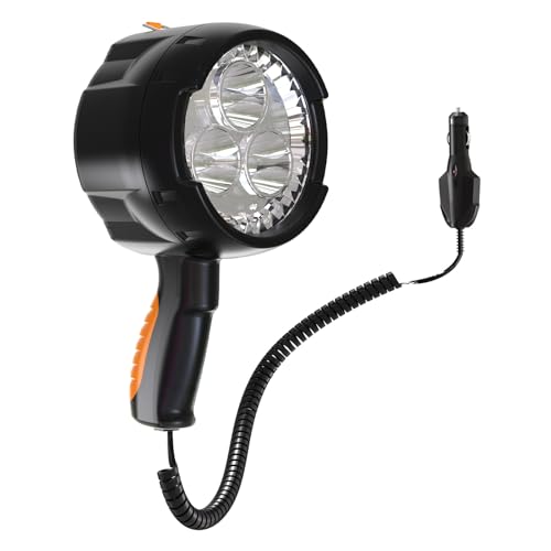 2000 Lumens Handheld Spotlight with Car Charger, LED Flashlight for Camping & Outdoor Activities