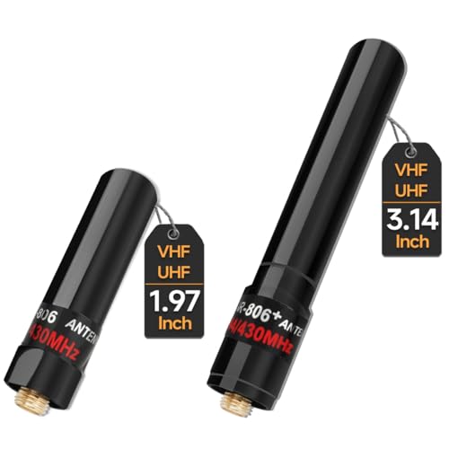 ABBREE Dual Band VHF/UHF Ham Radio Antenna 136-174MHz 400-470MHz SMA-Female Short Stubby 2-Pack