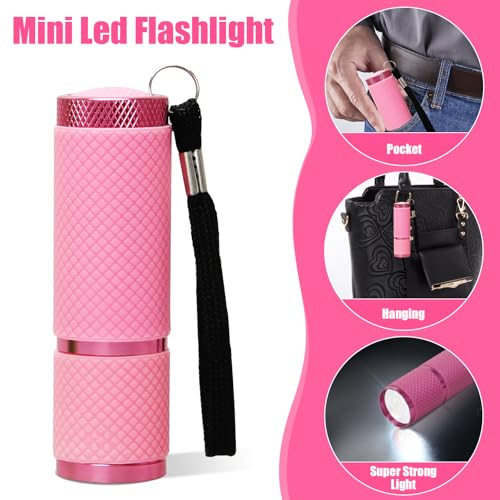 Mini Pink LED Flashlight - 9 Super Bright Glow in Dark