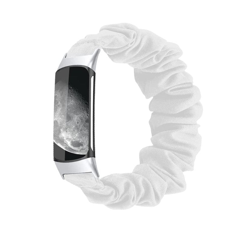 GTHY Scrunchie bands Compatible with Fitbit Charge 5 Band,For Women,Replacement Strap,Large Small,Elastic Fabric Pattern Wristbands Soft Cloth watch band For Charge 5 (6Color, Small)
