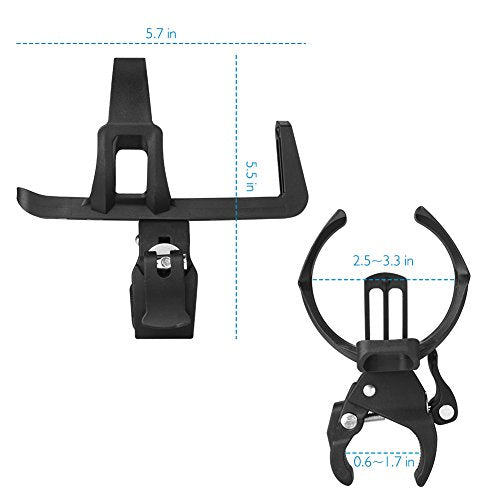 Bike Water Bottle Holder - 2 Pack, No Screws, Rotatable - Black