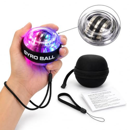 Auto-Start Gyro Ball Hand Exerciser with Color-Changing LED