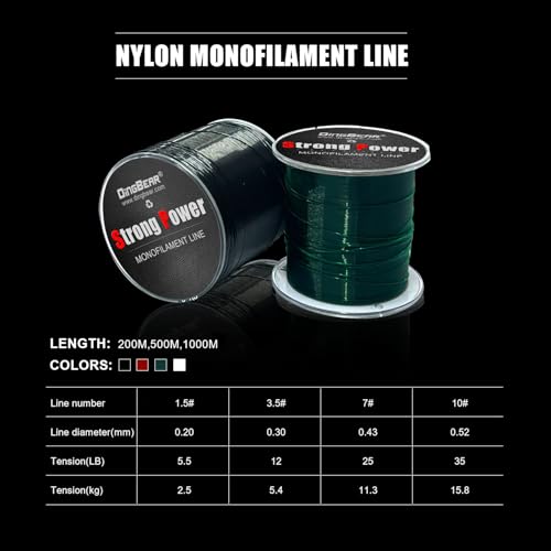 Monofilament Nylon Fishing Line - 200m White, 5.5lb 0.20mm