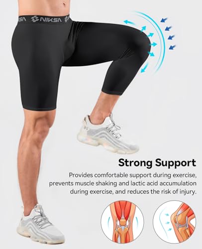 Niksa 1/2 Pack Men's Compression Pants 3/4 One Leg Tights Men