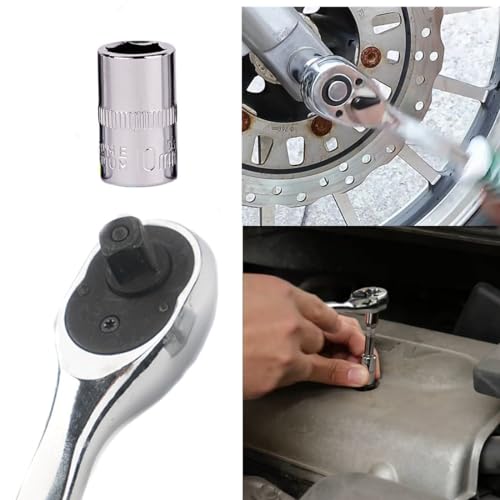 1/4Inch Drive 10mm 6-Point Shallow Socket 6 Pcs, Metric, Cr-V