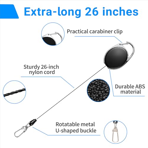 Fly Fishing Gear Retractor 5 Pcs - Black Fishing Tools