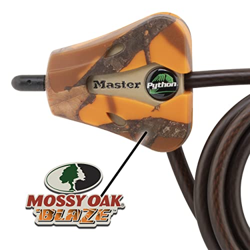Master Lock Cable Lock, Python Adjustable Keyed Cable Lock, 6 ft. Long Cable, 2 Pack Mossy Oak Blaze Camouflage