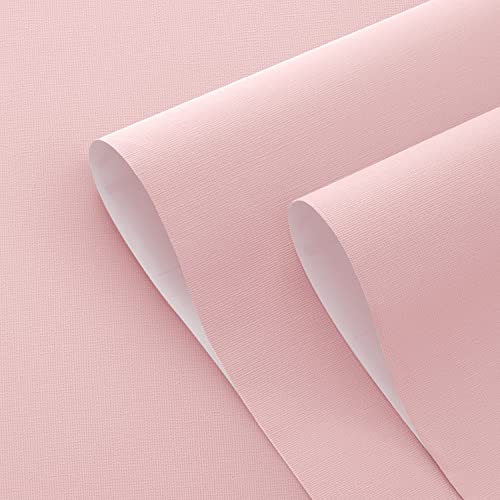 Pink Contact Paper Textured Pink Peel and Stick Wallpaper Solid Color Self Adhesive Waterproof Stick on Vinyl Roll for Girls Bedroom Nursery Drawer Cabinet Kids Room Decor 15.7x157.5inch