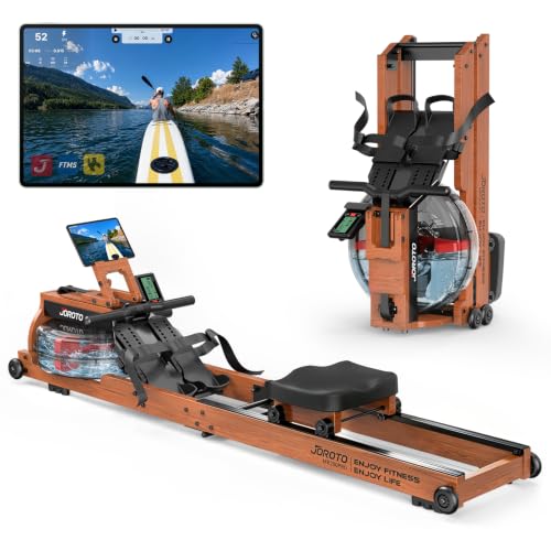 Foldable Water Rowing Machine for Home - Brown, 400LBS Capacity