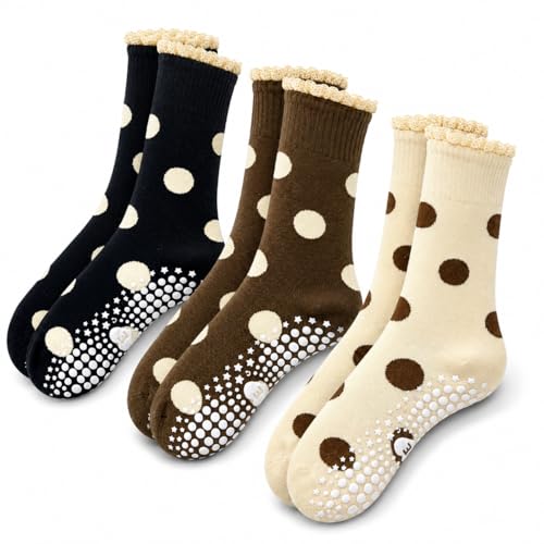 Non-Slip Yoga & Pilates Socks for Women - Grip Socks Multipack, US 5-9