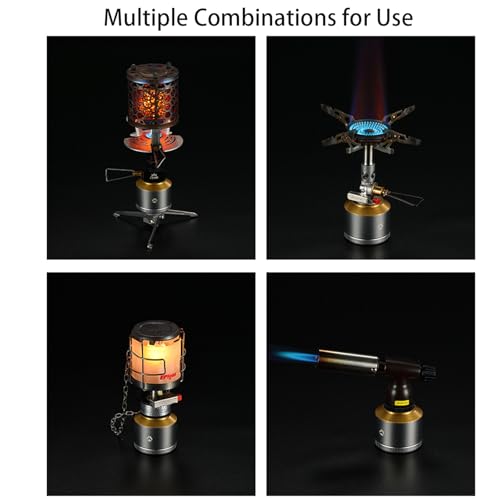 Campingmoon Gas Candle Lantern BKT-1D15 15g Refillable Tank with Wooden Case
