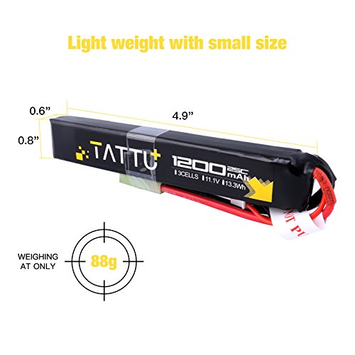 11.1V 1200mAh 25C LiPo Battery Pack for Airsoft Guns