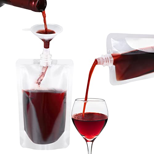 24 Pack Reusable Plastic Flasks - 8 Oz Leak-Proof Drink Pouches