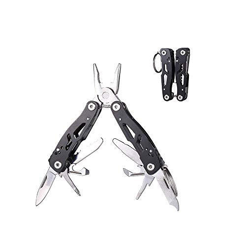 MINI Multitool Pliers, Birthday Christmas Gifts for Men Boyfriend Dad Husband Women, Pocket Knife 14-In-1, Rugged and Practical Portable Computer and Bike Gadgets, Black Camping and Survival Tools
