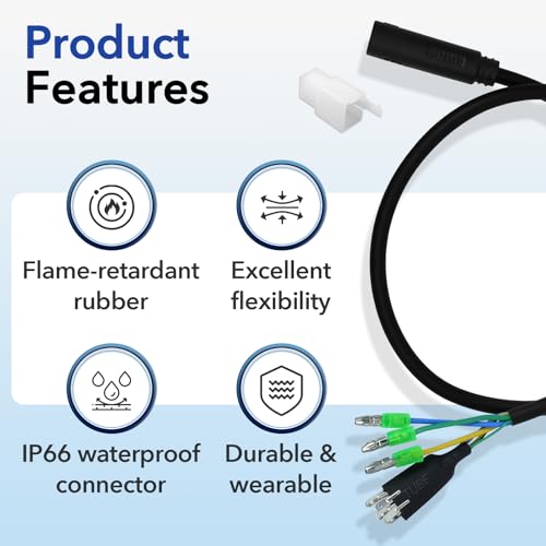CuraceQ 1PCS Female 9 Pin Waterproof Hub Motor Extension Cable for E-bike 60cm