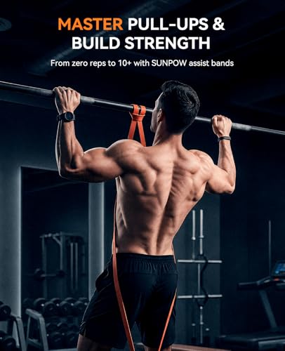 Pull Up Assistance Bands Set of 5 - Multicolor (5-145lbs) Heavy Duty Resistance Bands for Home Workout & Strength Training