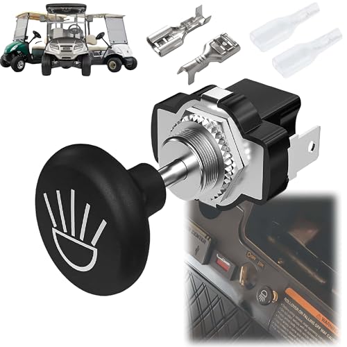 Black Universal Push-Pull Golf Cart Light Switch for EZGO, Club Car, Yamaha