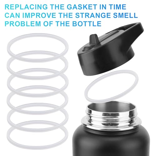 Silicone Gasket Replacement Set for Wide-Mouth Bottles - 6 Pcs