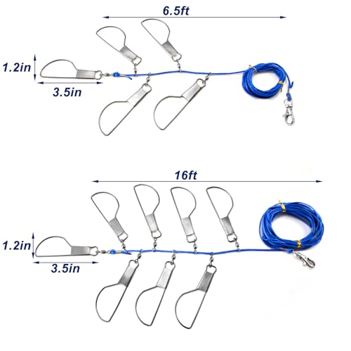 Fishing Stringer 6.5ft with 5 Snaps - Heavy Duty Stainless Steel
