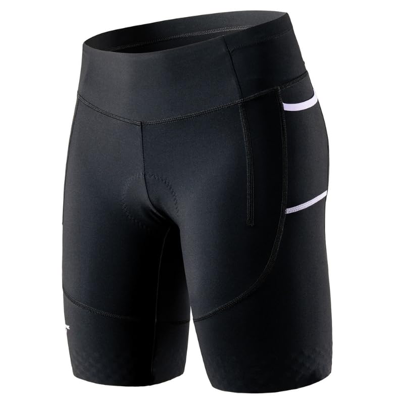 Women's Plus Size Triathlon Shorts with Pockets, 8-Inch Inseam