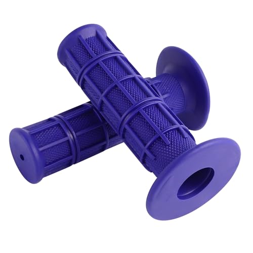 Blue Motorcycle Handlebar Grips - Non-Slip Rubber 22mm