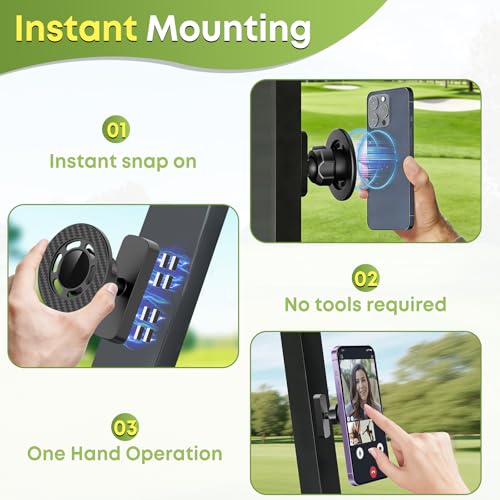 Magnetic Golf Cart Phone Holder - Fits MagSafe iPhone 12-17 & More