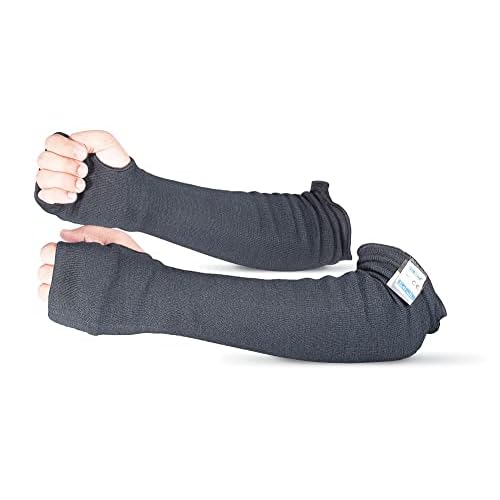 BSV Kevlar Arm Protection Sleeves with Thumb Hole - Cut, Scratch, Bite and Heat-Resistant - Unisex, 18", 1 Pair