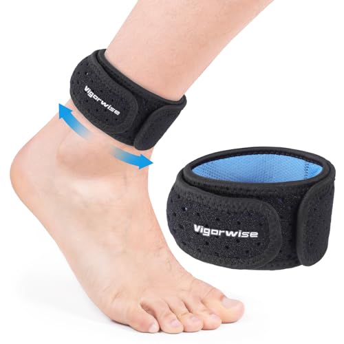 Achilles Tendonitis Brace - Adjustable Ankle Strap with Silicone Pad - Blue