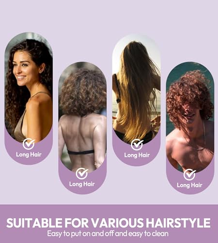 Durable Silicone Swim Cap for Long Hair - Purple - 1 Pack