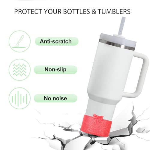 Bow Silicone Protective Boot for Water Bottles - Glitter Red