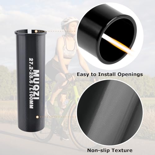 Aluminum Alloy Bike Seat Post 25.4mm x 350mm - Shim for 27.2mm