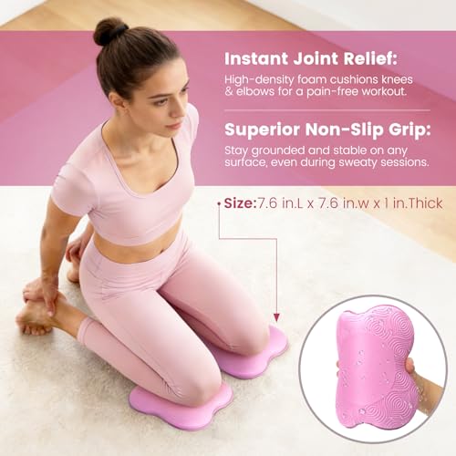 Foldable Yoga Mat Set with 2 Yoga Blocks & Strap - Pink