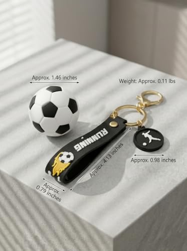 Soccer Keychain Gift Set - 2pcs with 3D Ball & Player Charms
