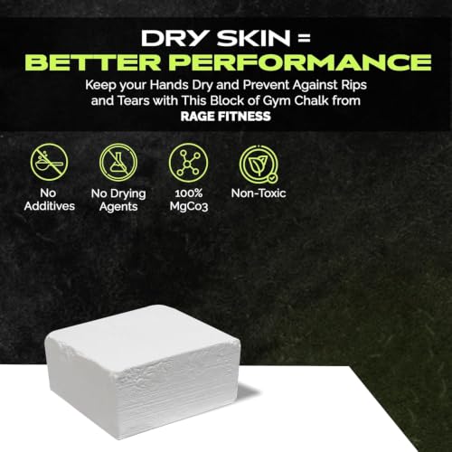 Gym Chalk Block 2oz - Pure Magnesium Carbonate for Weightlifting & Climbing
