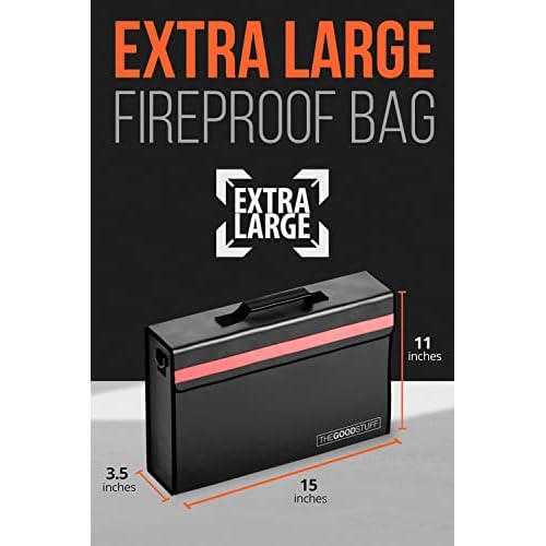 The Good Stuff Fireproof Document Box for Legal Documents, Passports, Cash, and Contracts, 5" x 11" 3.5" / 2000¢µ Protect Your Notebooks, Binders, Folders, and Contracts