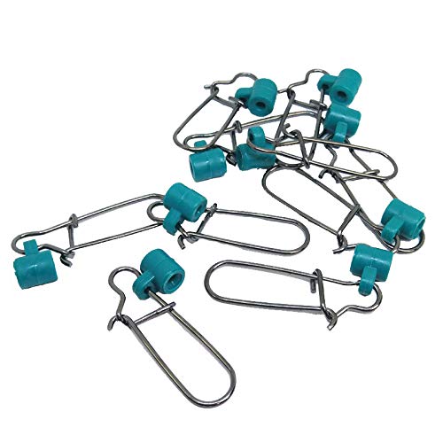 Fishing Line Sinker Slides with Duo Lock Snaps - Green, 25 PCS