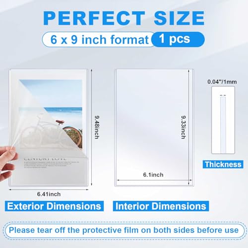 6x9 Inch Hard Plastic Card Sleeve - Clear PVC Jumbo Photocard Protector - 1 Pc