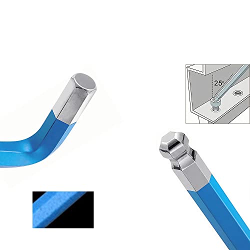 4 PCS 3mm Ball End Hex Key Allen Wrench,Internal Hexagonal Wrench, L Shaped Long Arm S2 Steel Repairing Tool£¬Pale Blue