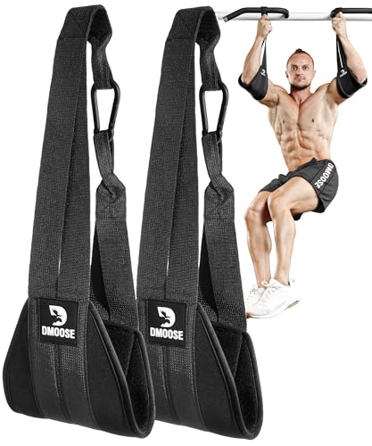Hanging Ab Straps for Pull Up Bar - Black Padded Core Training