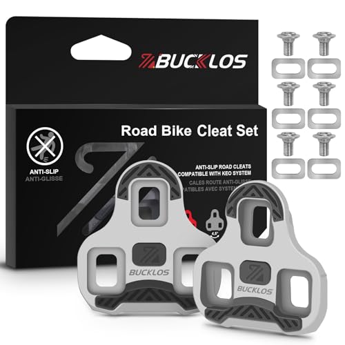 BUCKLOS Road Bike Cleats Compatible with KEO Pedals 4.5° Grey