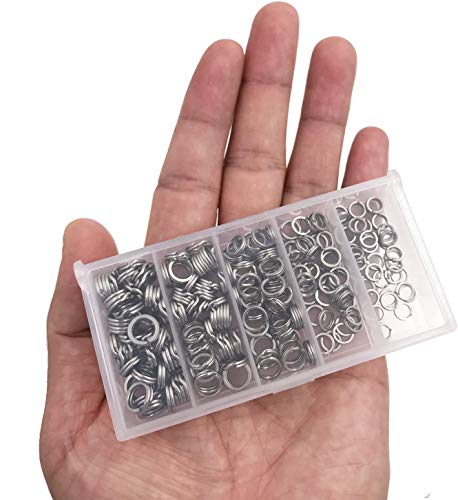 250pcs Heavy Duty Silver Split Ring Set for Fishing Tackle