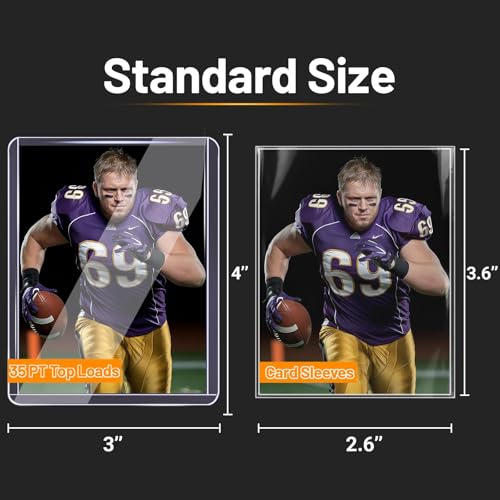 Lovfen 500 Toploaders 35PT Hard Plastic Card Sleeves for Baseball Trading Cards - Clear, Rigid Protection