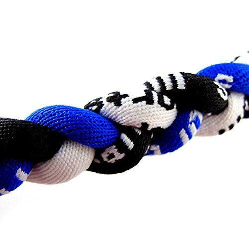 18-Inch Three Braided Rope Tornado Necklace - Royal Blue/White/Black