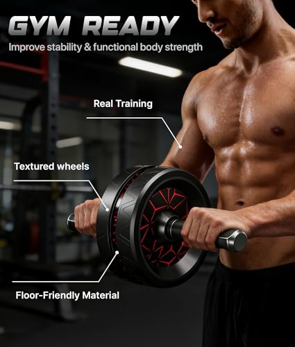 Ab Roller Wheel with Knee Mat - Dual Wheel Core Trainer