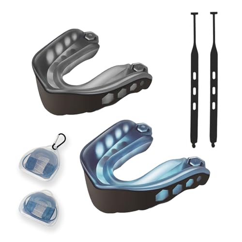 2 Pack Youth Football Mouth Guard with Strap and Case, Adults Sports