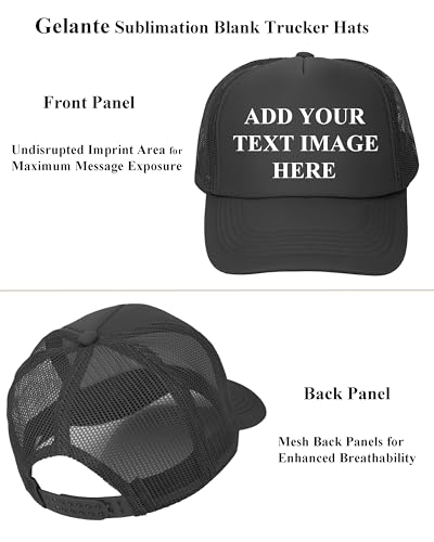 Gelante Sublimation Blank Trucker Hats - Polyester Foam Mesh Snapback