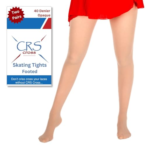Footed Figure Skate Tights - 2 Pair, Small / Fair Sheer 40D