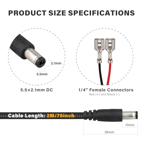 79-Inch Chew Proof Trail Camera Power Cord - 1PC