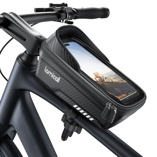 Lamicall Bike Frame Bag Waterproof - [1s Release] Phone Mount Holder