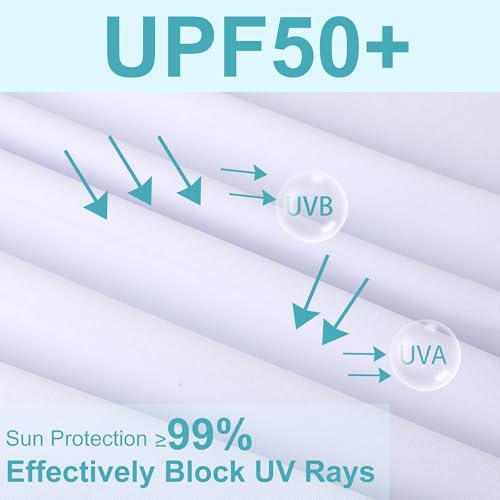 Men's UPF 50+ Long Sleeve Rash Guard Shirt - White, X-Large